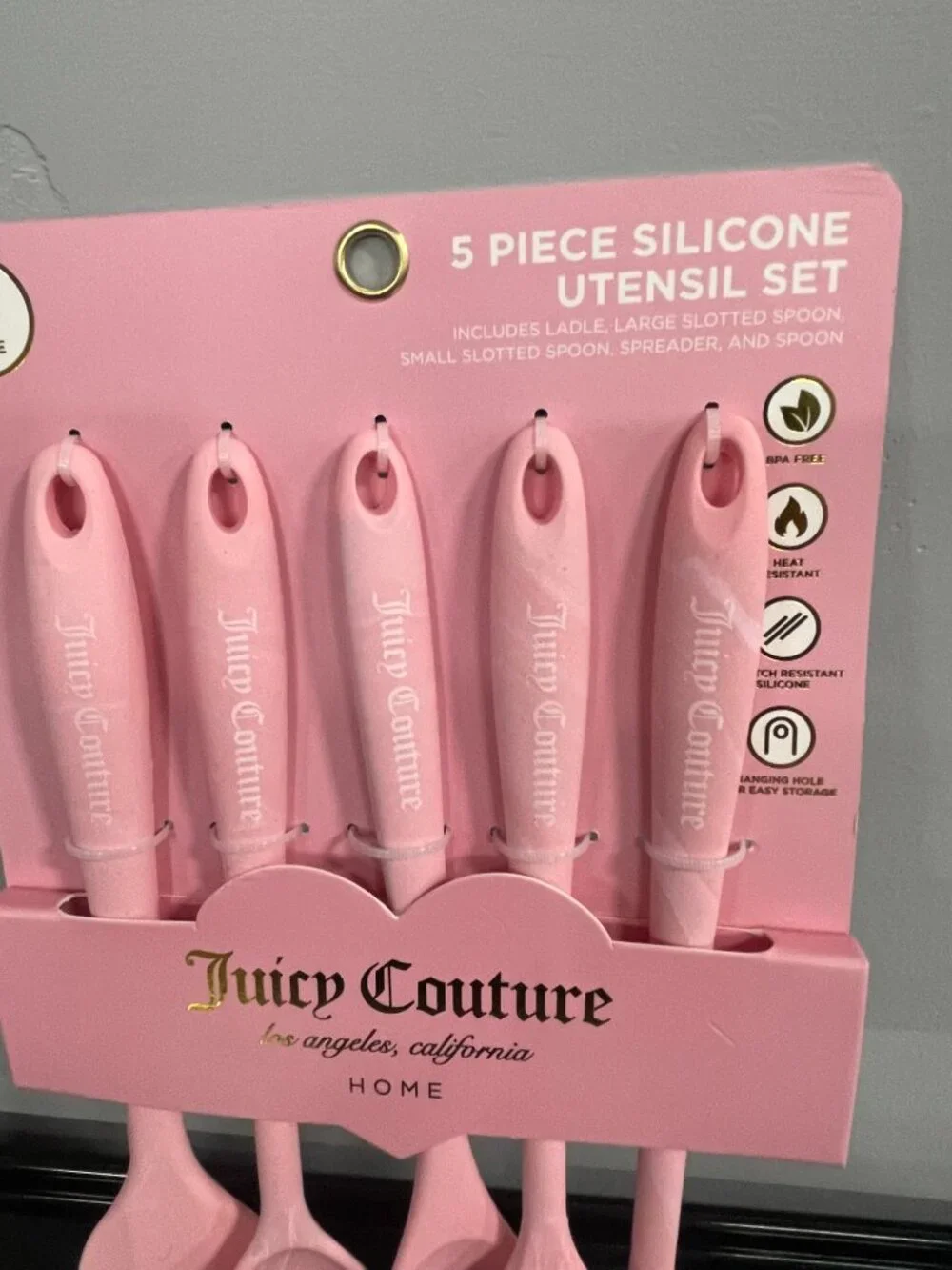 Juicy Couture Home Pink 5 Piece Silicone Utensil Set